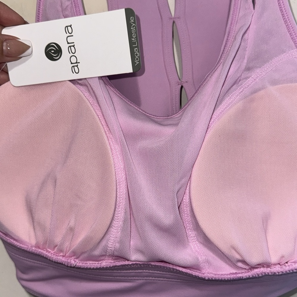 Apana- Yoga Lifestyle Padded Sports Bra Pink Lavender - Picture 6 of 6